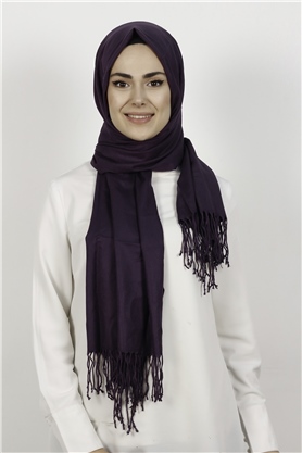 Kalın Paşmina Şal 520-0001-11 Mor