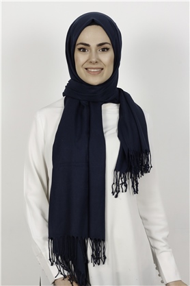 Kalın Paşmina Şal 520-0001-16 Lacivert