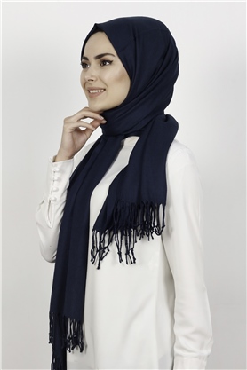 Kalın Paşmina Şal 520-0001-16 Lacivert
