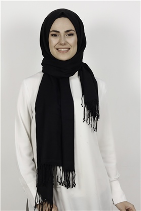 Kalın Paşmina Şal 520-0001-19 Siyah
