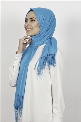 Kalın Paşmina Şal 520-0001-20 Mavi