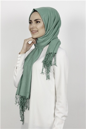 Kalın Paşmina Şal 520-0001-23 Su Yeşili