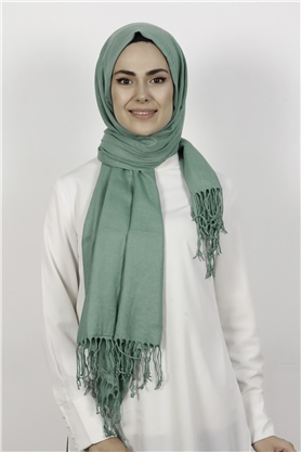Kalın Paşmina Şal 520-0001-23 Su Yeşili