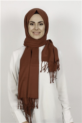 Kalın Paşmina Şal 520-0001-26 Taba