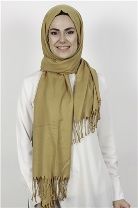Kalın Paşmina Şal 520-0001-36 Hardal