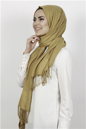 Kalın Paşmina Şal 520-0001-36 Hardal