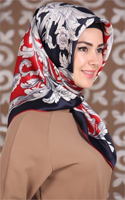 6770-02 ARMİNE İPEK EŞARP 2015 YAZ KIRMIZI LACİ