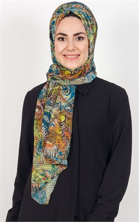 525-0001-05 FİESTA KREP ŞAL KOYU YEŞİL