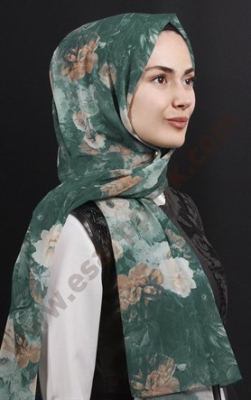 525-0001-10 FİESTA KREP ŞAL AÇIK YEŞİL