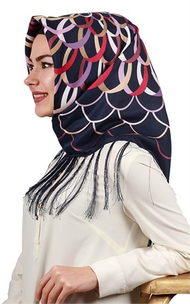 111-0021-01 PİRAMİT PÜSKÜLLÜ EŞARP