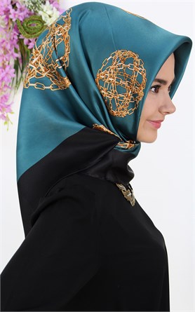 5740-25 ARMİNE İPEK TURKUAZ SİYAH