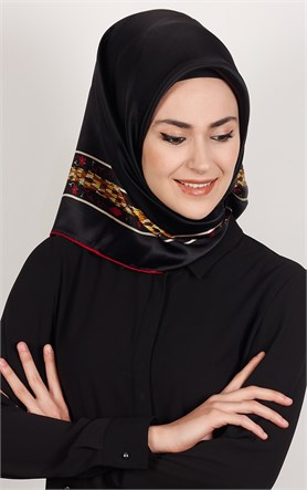 5552-07 ARMİNE İPEK SİYAH KIRMIZI