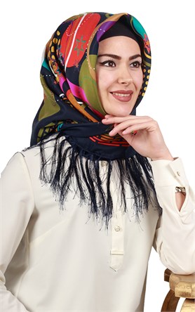 111-0019-01 PİRAMİT PÜSKÜLLÜ EŞARP