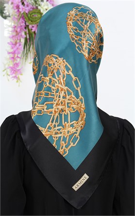 5740-25 ARMİNE İPEK TURKUAZ SİYAH