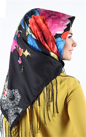 111-0013-24 PİRAMİT PÜSKÜLLÜ EŞARP