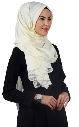 Dantelli Paşmina Şal 1243-15
