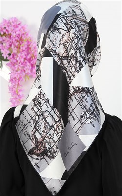 6105230-313 PİERRE CARDİN İPEK SİYAH BEYAZ