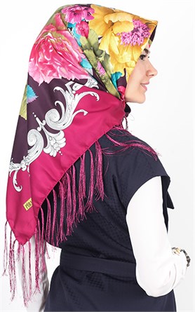 111-0013-06 PİRAMİT PÜSKÜLLÜ EŞARP