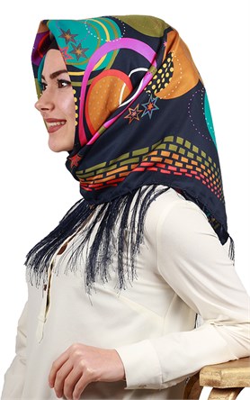 111-0019-01 PİRAMİT PÜSKÜLLÜ EŞARP