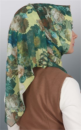 525-0001-01 FİESTA KREP ŞAL AÇIK YEŞİL