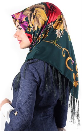 111-0011-14  PİRAMİT PÜSKÜLLÜ EŞARP