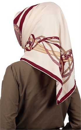 102-0008-08 U.S POLO ASSN EŞARP KREM BORDO