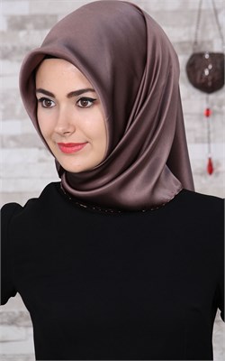 1500-003-13 ARMANDA DÜZ İPEK EŞARP KAHVE