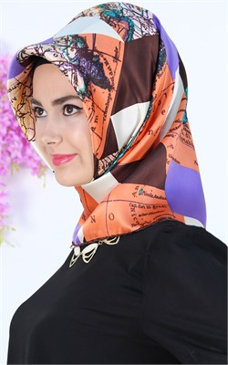 6105230-332 PİERRE CARDİN İPEK TURUNCU KAHVE