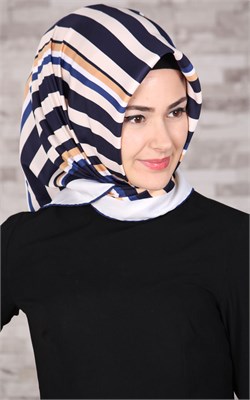 102-0034-04 U.S POLO ASSN EŞARP KREM-LACİVERT