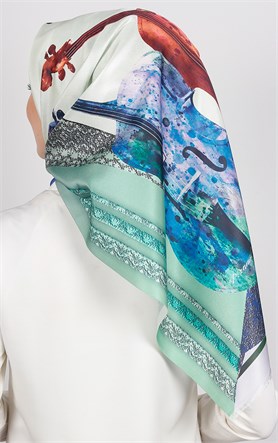 Piramit Tafta Dijital Eşarp 1923-10