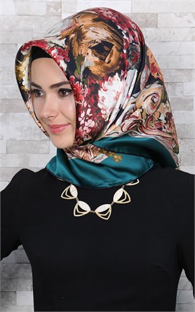 3865-27 ARMİNE İPEK YEŞİL SİYAH