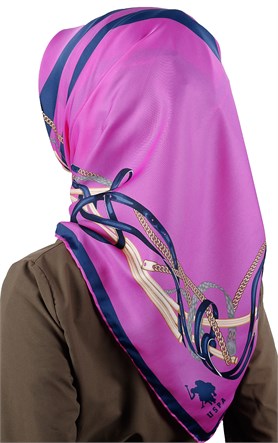 102-0008-02 U.S POLO ASSN EŞARP  FUŞYA LACİVERT