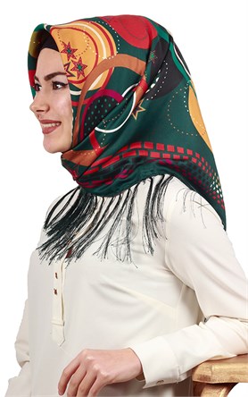 111-0019-04 PİRAMİT PÜSKÜLLÜ EŞARP