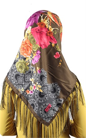 111-0013-23 PİRAMİT PÜSKÜLLÜ EŞARP