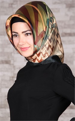 6435-23 ARMİNE İPEK EŞARP 2015 YAZ YEŞİL