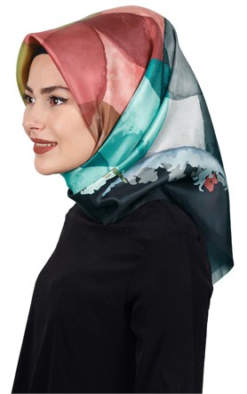 Piramit Tafta Dijital Eşarp 1914-6