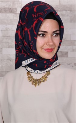 102-0030-06 U.S POLO ASSN EŞARP LACİVERT-KIRMIZI