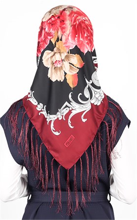 111-0013-12 PİRAMİT PÜSKÜLLÜ EŞARP