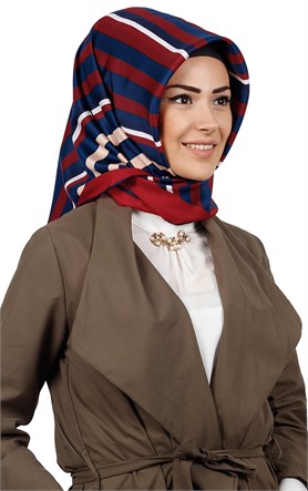 102-0034-03 U.S POLO ASSN EŞARP KIRMIZI-LACİVERT