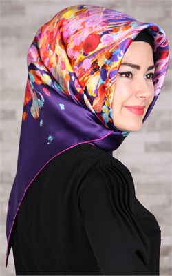 6443-05 ARMİNE İPEK EŞARP 2015 YAZ MOR