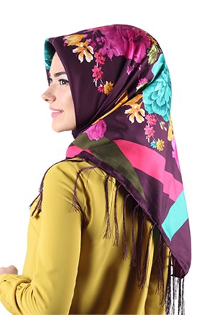 111-0013-42  PİRAMİT PÜSKÜLLÜ EŞARP