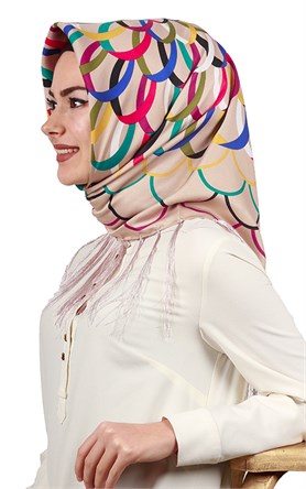 111-0021-02 PİRAMİT PÜSKÜLLÜ EŞARP