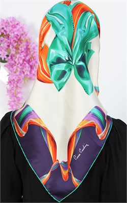6091230-351 PİERRE CARDİN İPEK EKRU LACİVERT