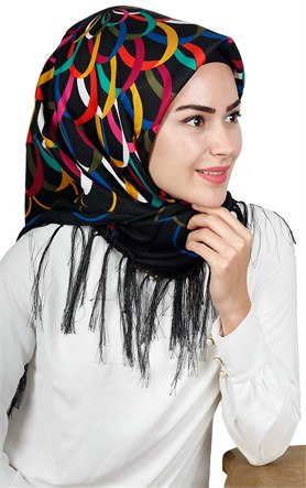 111-0021-09 PİRAMİT PÜSKÜLLÜ EŞARP