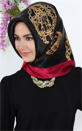 5740-22 ARMİNE İPEK FUŞYA SİYAH