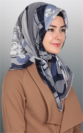 Piramit Krep Eşarp 116-0003-04 Gri