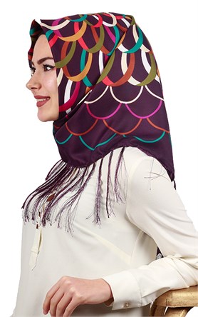 111-0021-04 PİRAMİT PÜSKÜLLÜ EŞARP