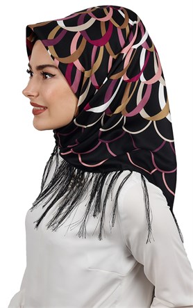 111-0014-02 PİRAMİT PÜSKÜLLÜ EŞARP