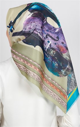 Piramit Tafta Dijital Eşarp 1923-6