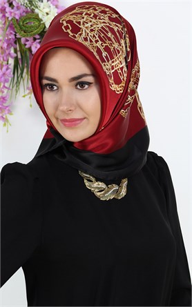 5740-04 ARMİNE İPEK BORDO SİYAH